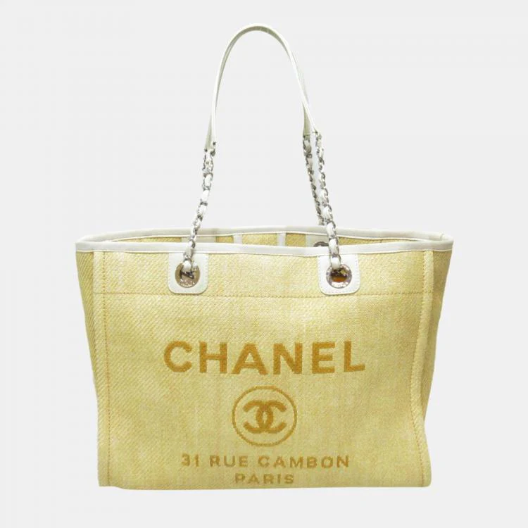 Chanel Deauville Tote Canvas Beige 2014