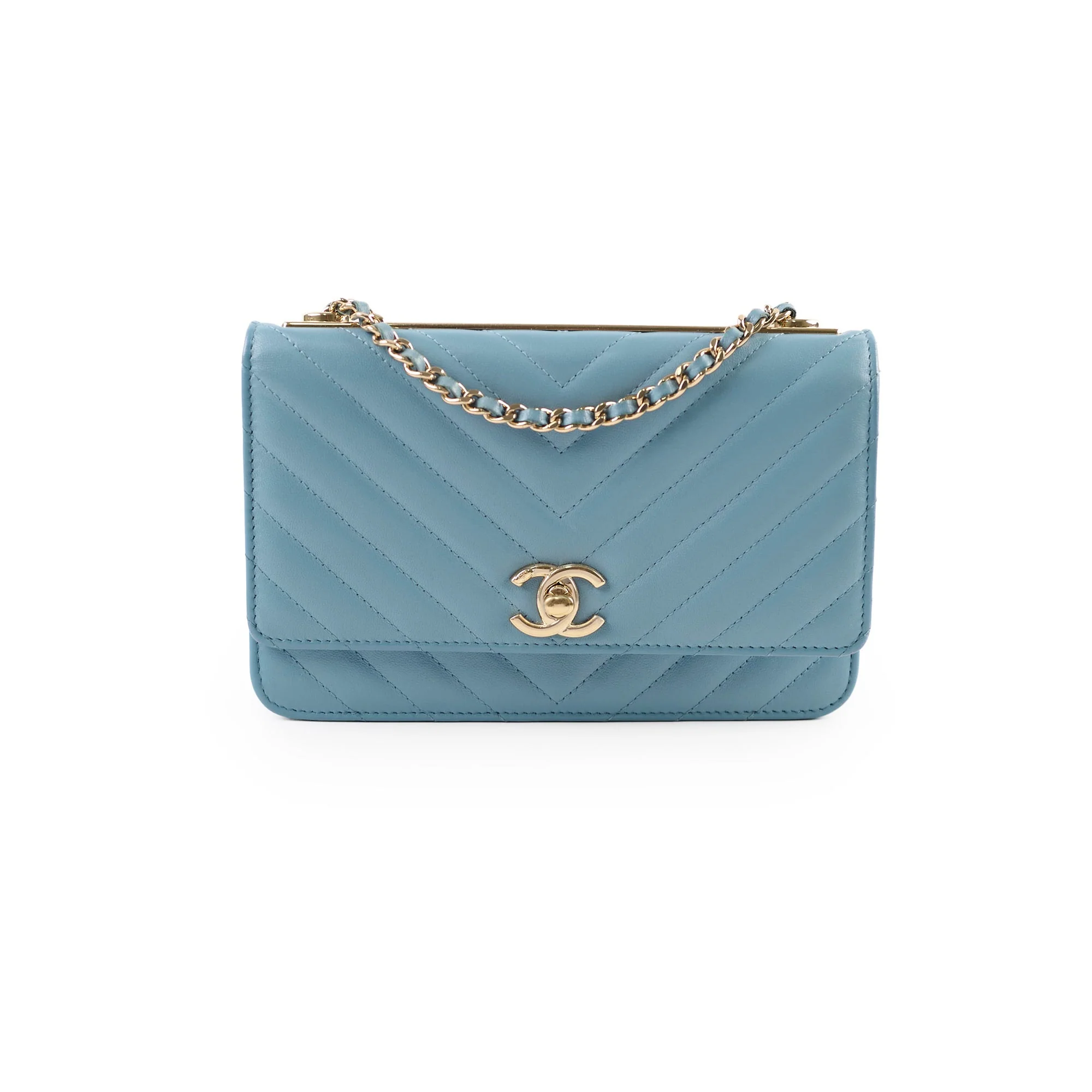 Chanel Trendy CC Wallet On Chain (WOC) Blue