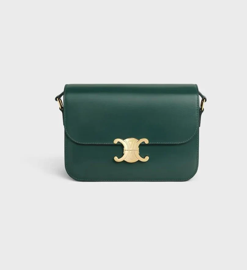 Celine Small Triomphe Crossbody Calf Green