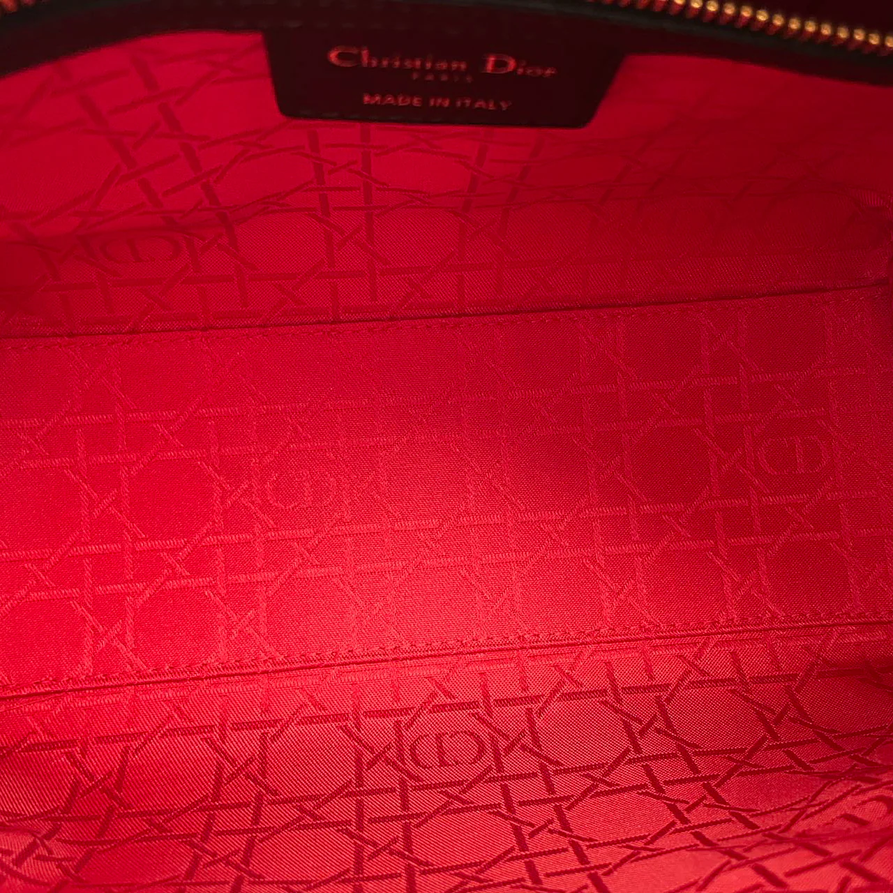 Dior Black Lady Dior Bag In Medium Size Cannage Lambskin Leather with GoId Hardware From 2016