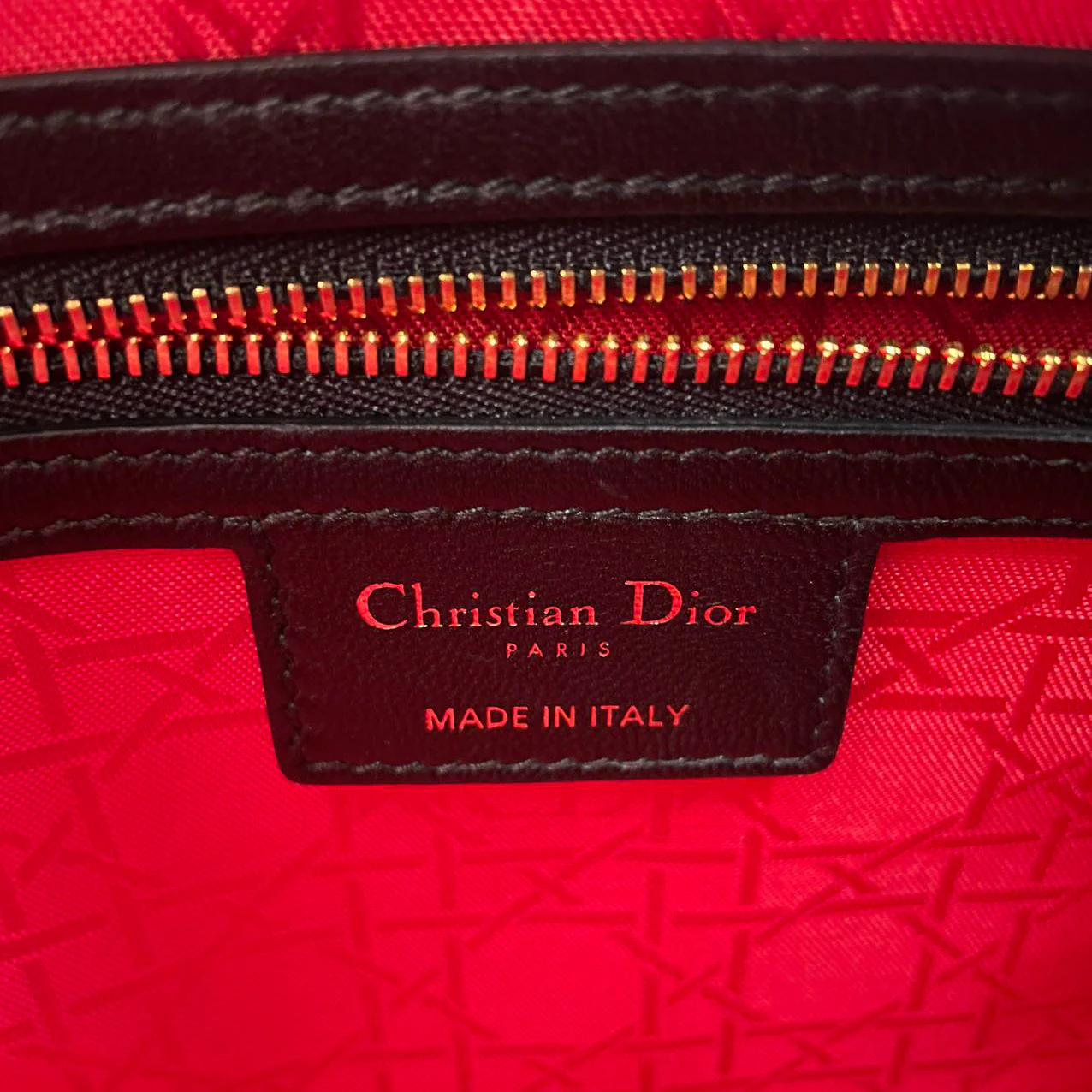 Dior Black Lady Dior Bag In Medium Size Cannage Lambskin Leather with GoId Hardware From 2016