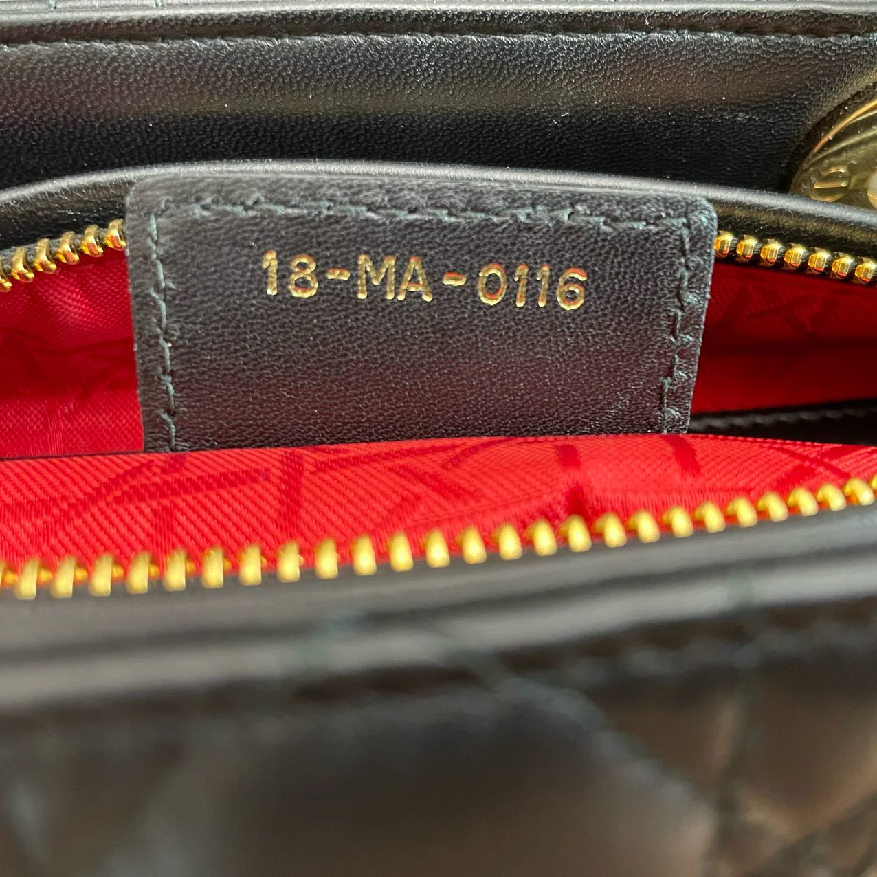 Dior Black Lady Dior Bag In Medium Size Cannage Lambskin Leather with GoId Hardware From 2016