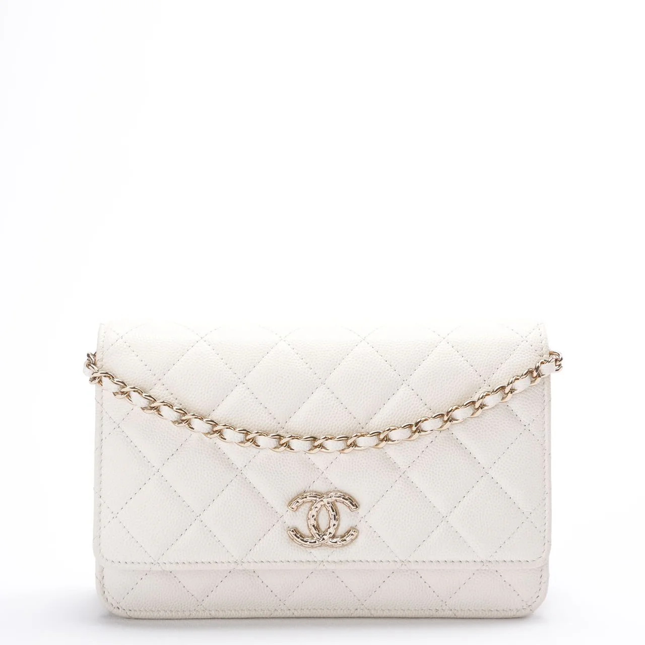 Chanel Wallet on Chain (woc) White Caviar Leather 2023