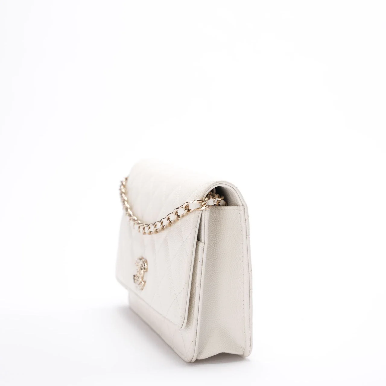 Chanel Wallet on Chain (woc) White Caviar Leather 2023