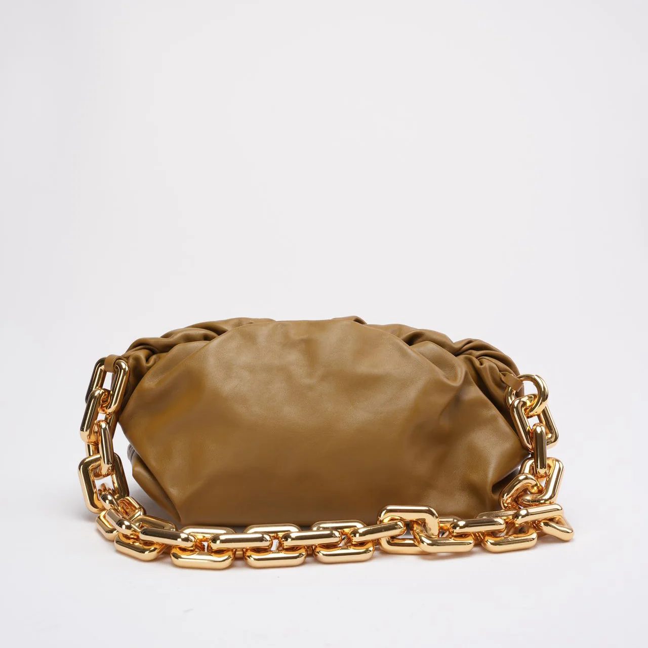 Bottege Veneta Brown The Chain Pouch in Moutarde