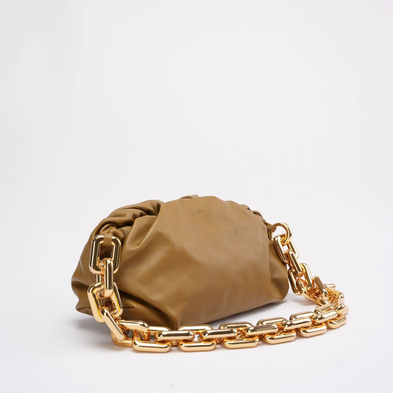 Bottege Veneta Brown The Chain Pouch in Moutarde