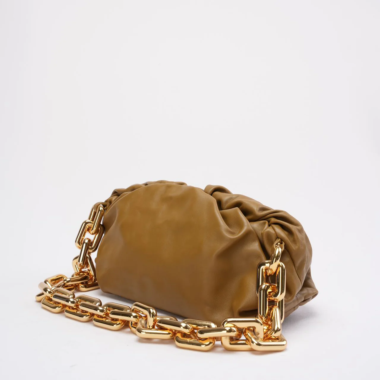 Bottege Veneta Brown The Chain Pouch in Moutarde