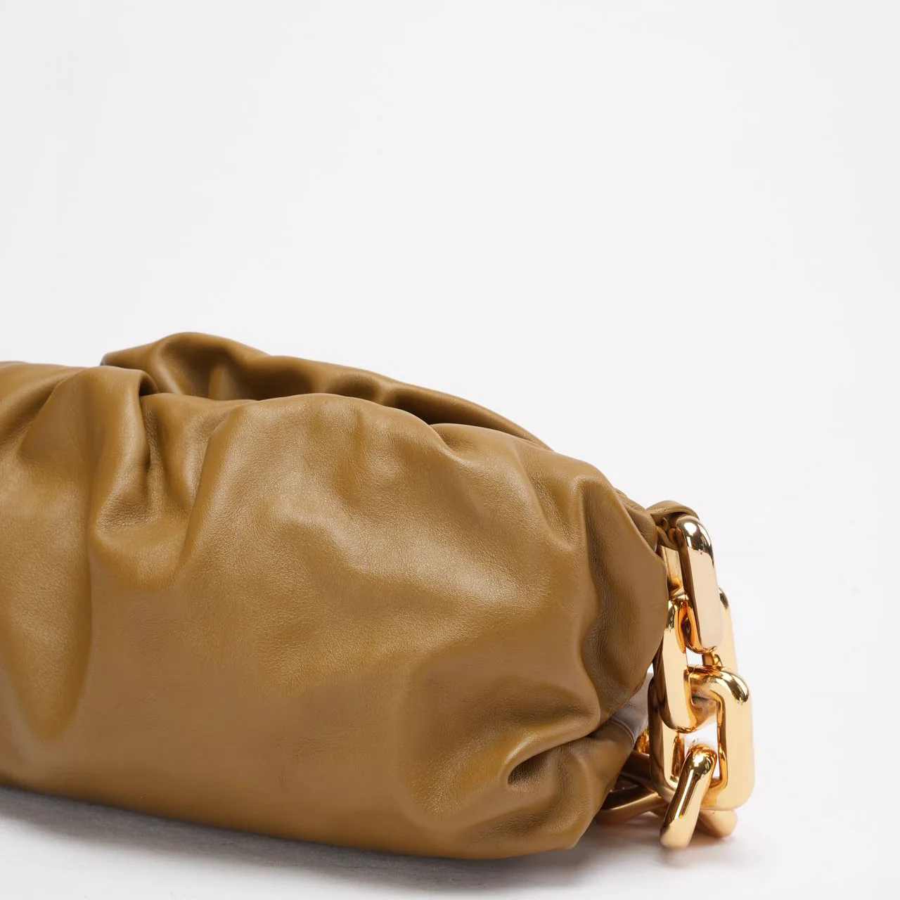 Bottege Veneta Brown The Chain Pouch in Moutarde