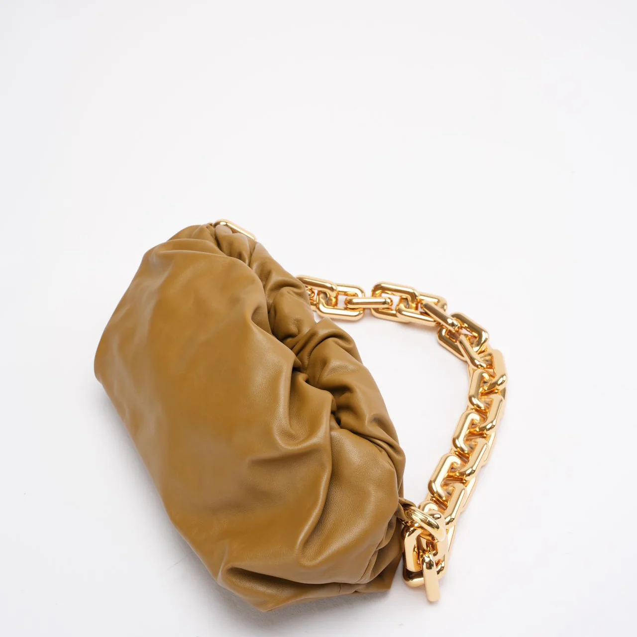 Bottege Veneta Brown The Chain Pouch in Moutarde