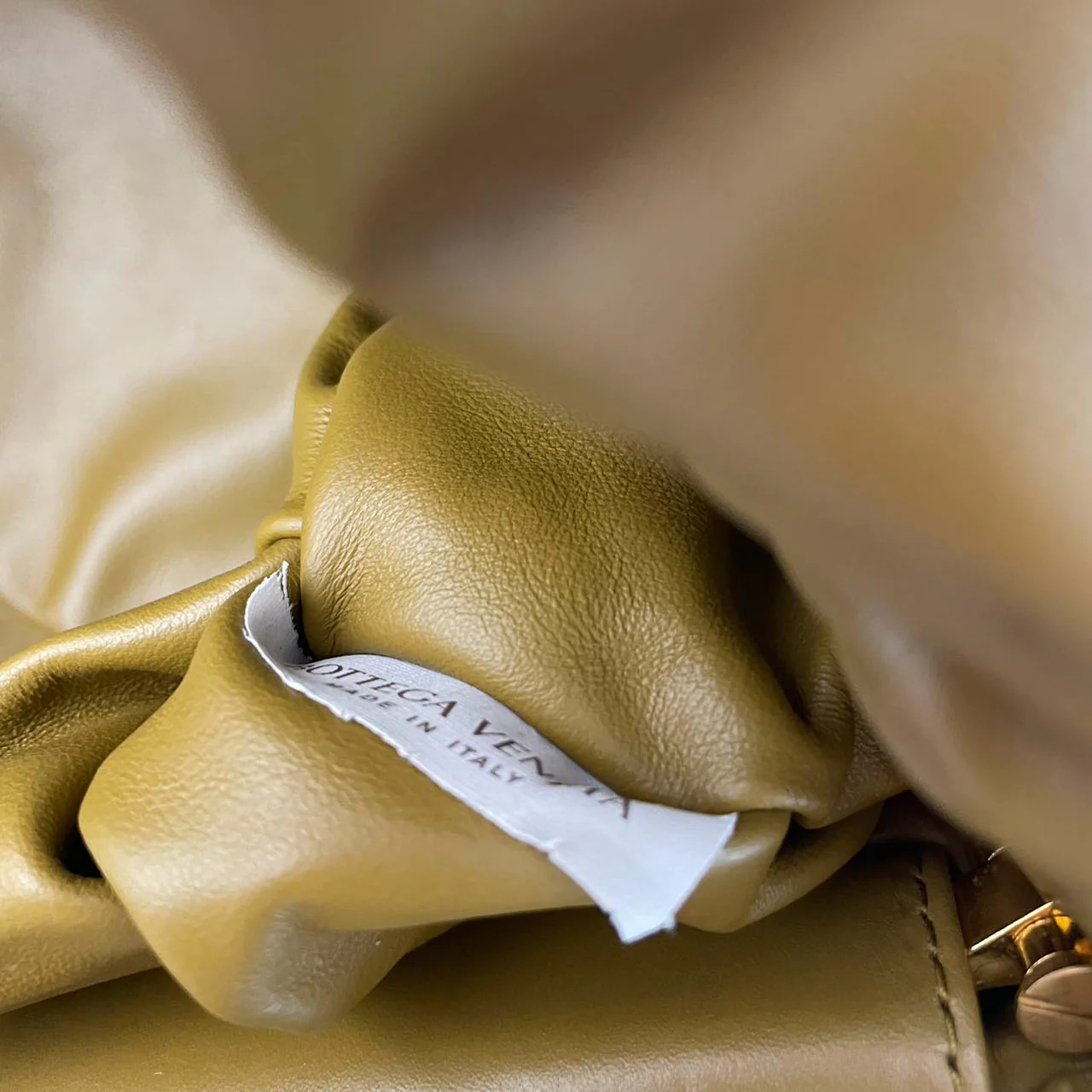 Bottege Veneta Brown The Chain Pouch in Moutarde