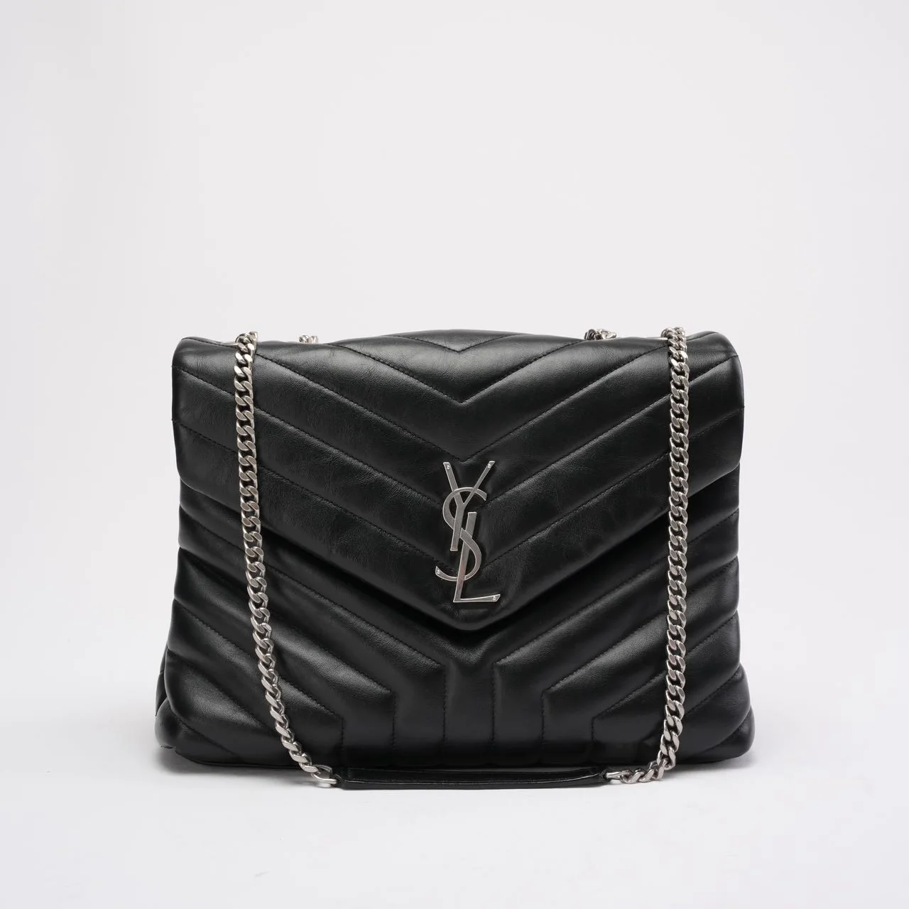 Saint Laurent Black Loulou Medium Shoulder Bag 2021