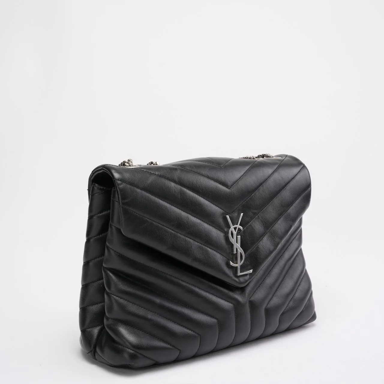 Saint Laurent Black Loulou Medium Shoulder Bag 2021