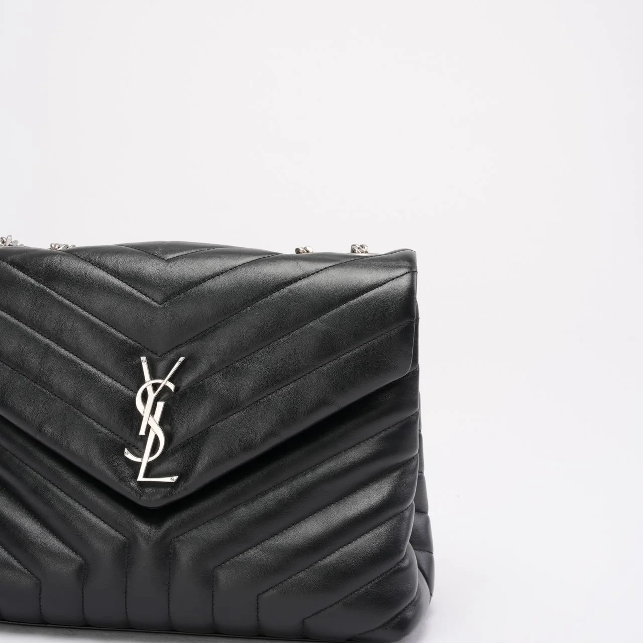 Saint Laurent Black Loulou Medium Shoulder Bag 2021