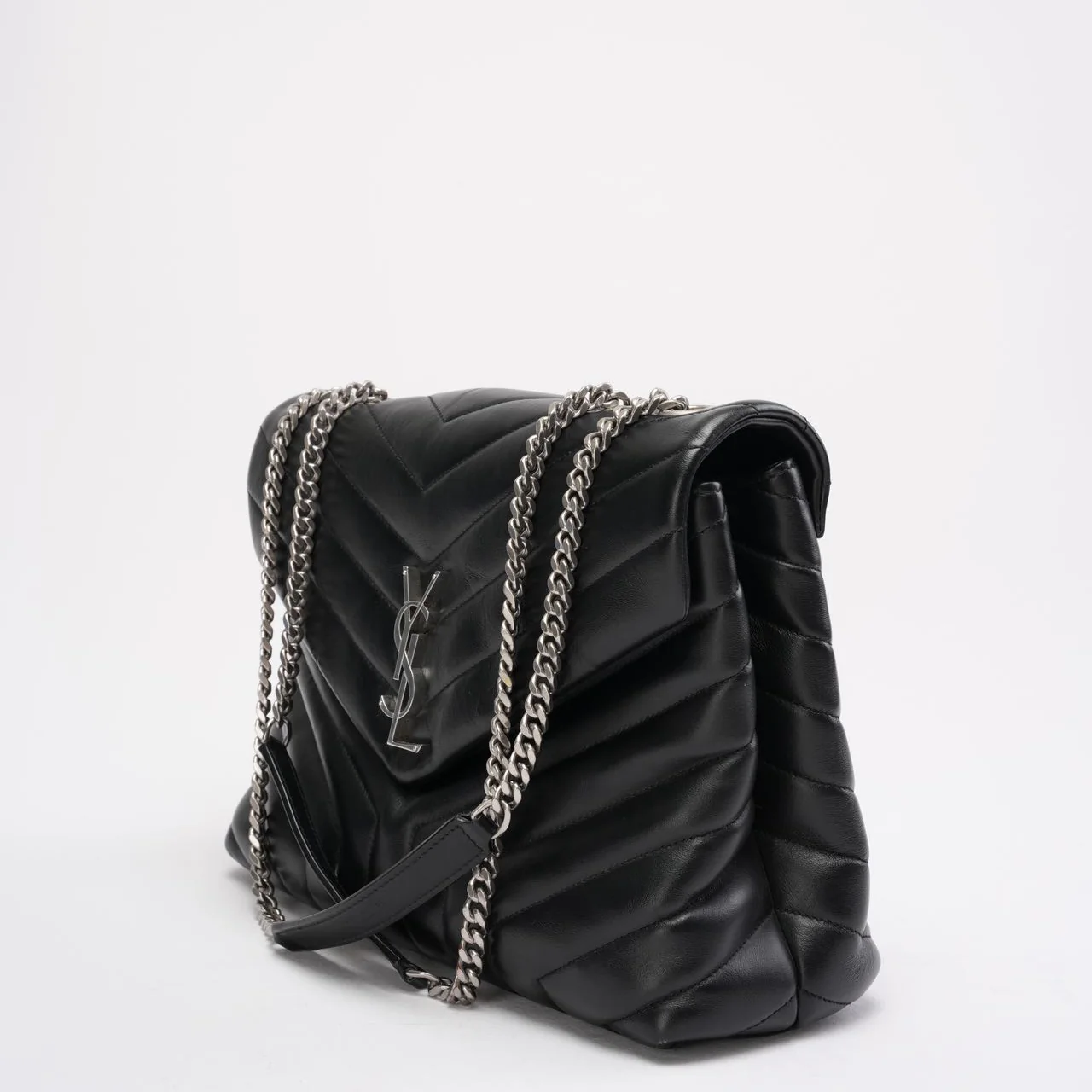 Saint Laurent Black Loulou Medium Shoulder Bag 2021