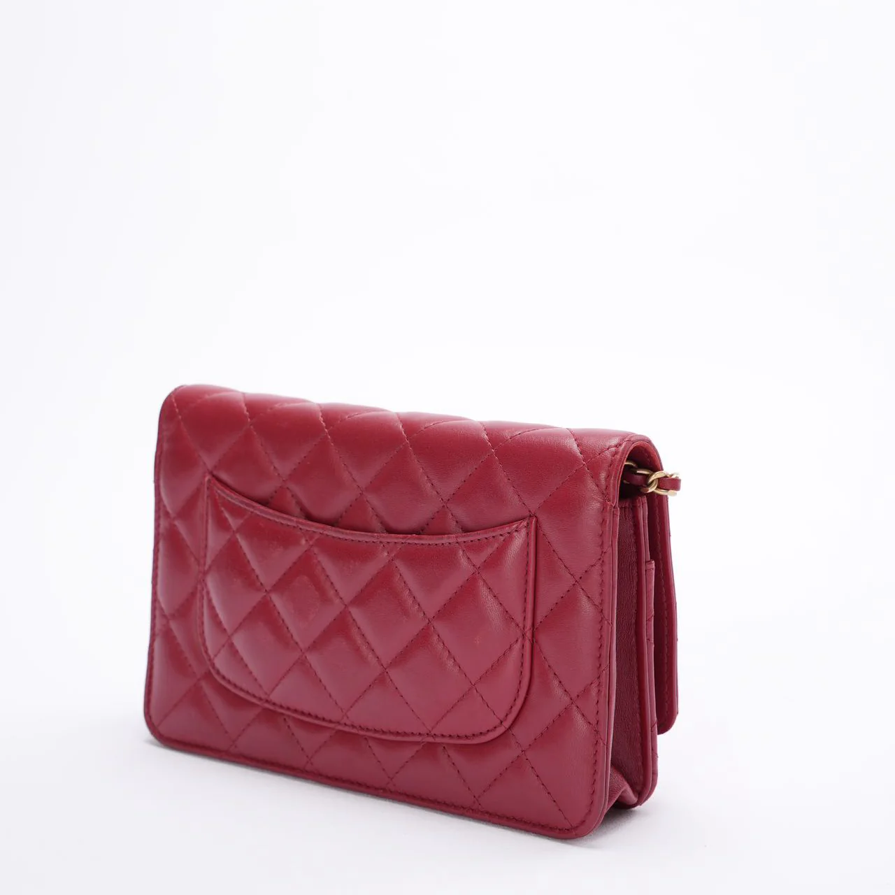 Chanel Wallet on Chain Red Enamel Buckle Classic Woc