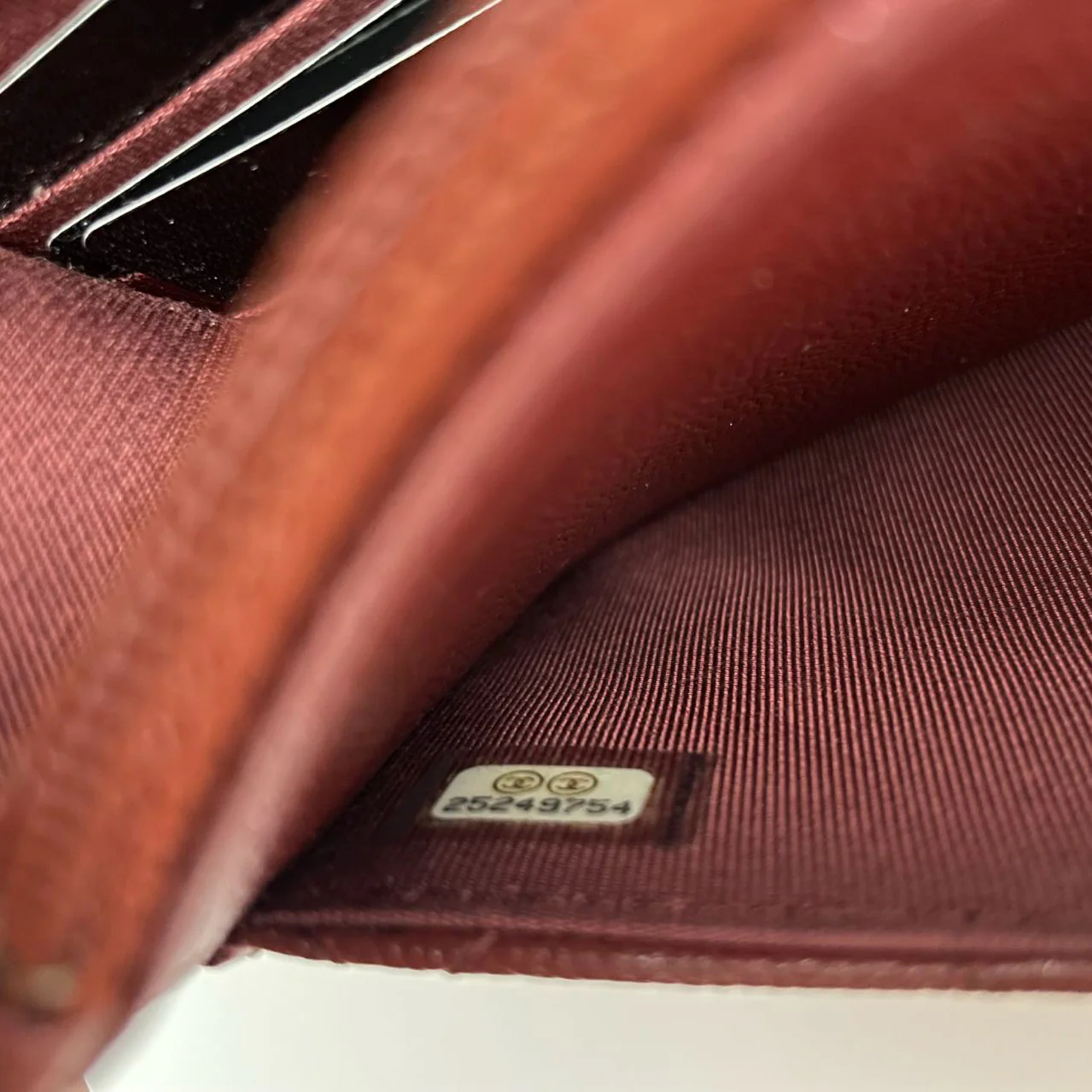 Chanel Burgundy Wallet On Chain Woc Bag In Caviar Leather With Gold Hardware