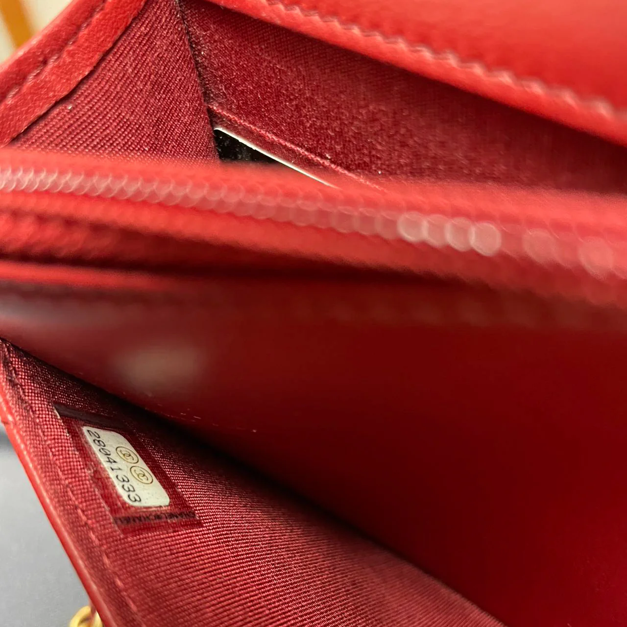 Chanel Wallet on Chain Red Enamel Buckle Classic Woc