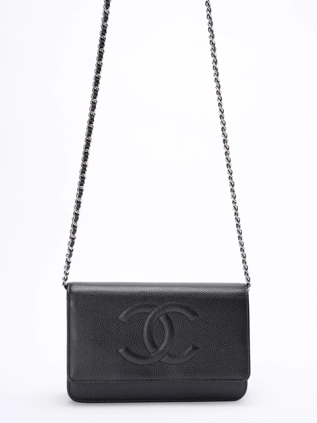 Chanel Wallet on Chain Black Caviar Leather Big Cc