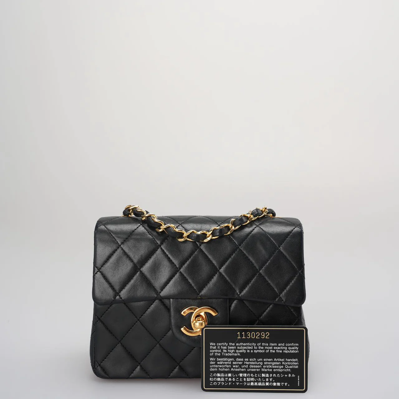 Best Quality used Chanel vintage mini square flap bag with 24k gold hardware