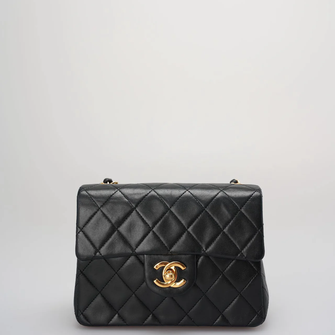 Best Quality used Chanel vintage mini square flap bag with 24k gold hardware