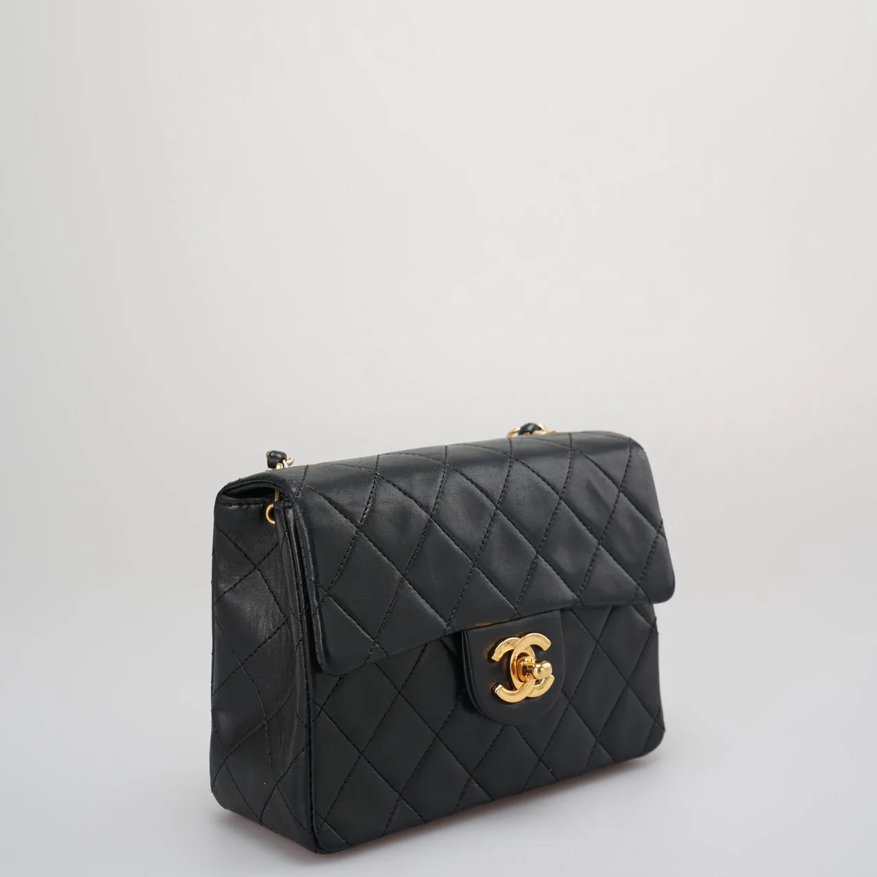 Best Quality used Chanel vintage mini square flap bag with 24k gold hardware