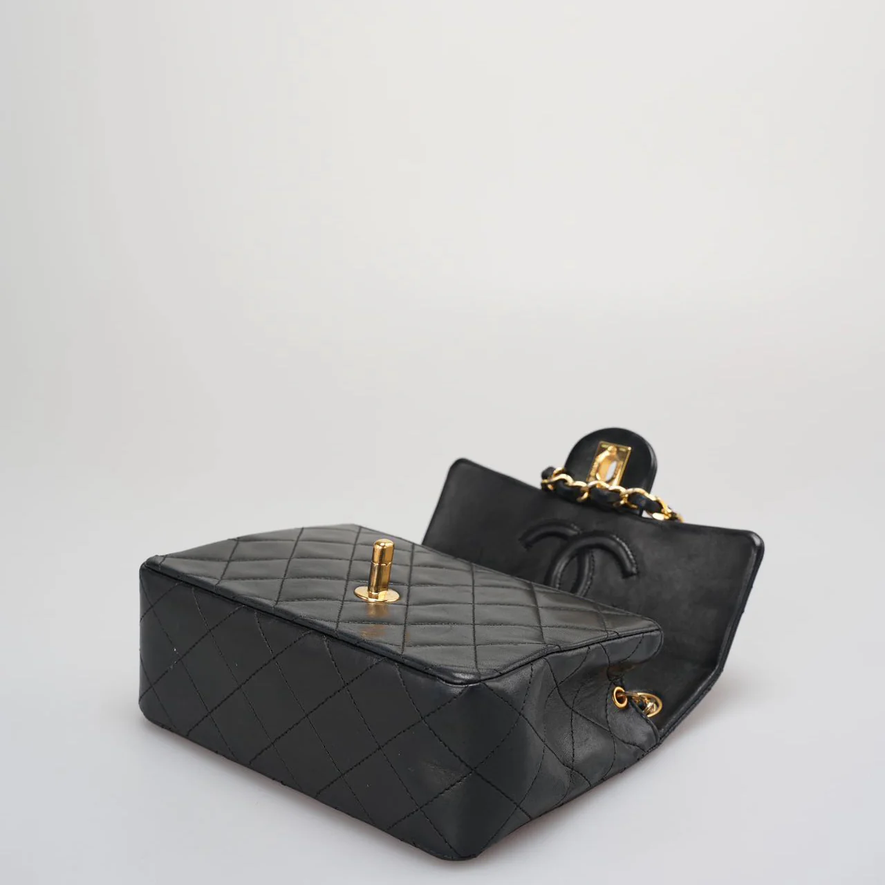 Best Quality used Chanel vintage mini square flap bag with 24k gold hardware