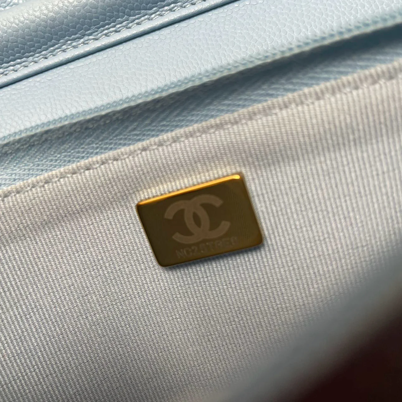 Chanel Classic Wallet on Chain Light Blue Caviar Leather Woc