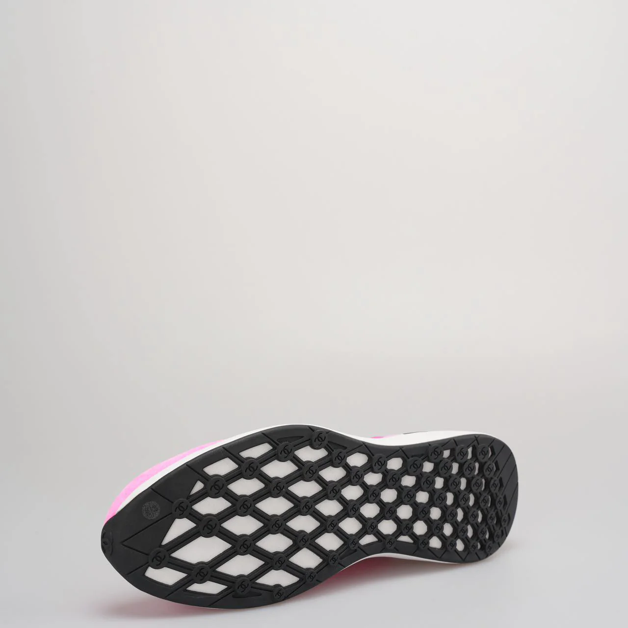 Chanel Denim Suede Sneakers In Pink and White Size 40