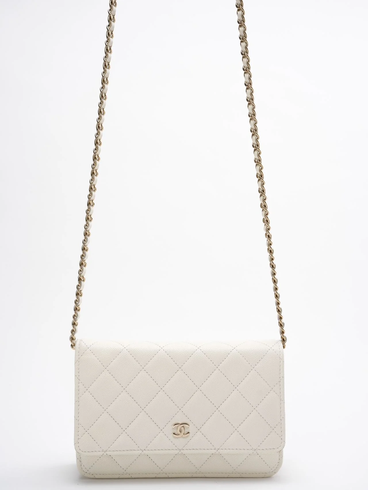 Chanel Wallet on Chain(woc) White Caviar Leather 2022