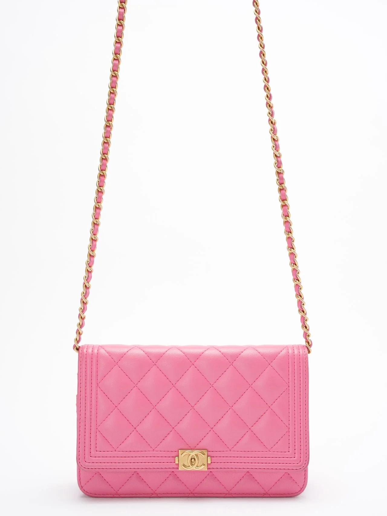 Chanel Boy Wallet on Chain (woc) Pink