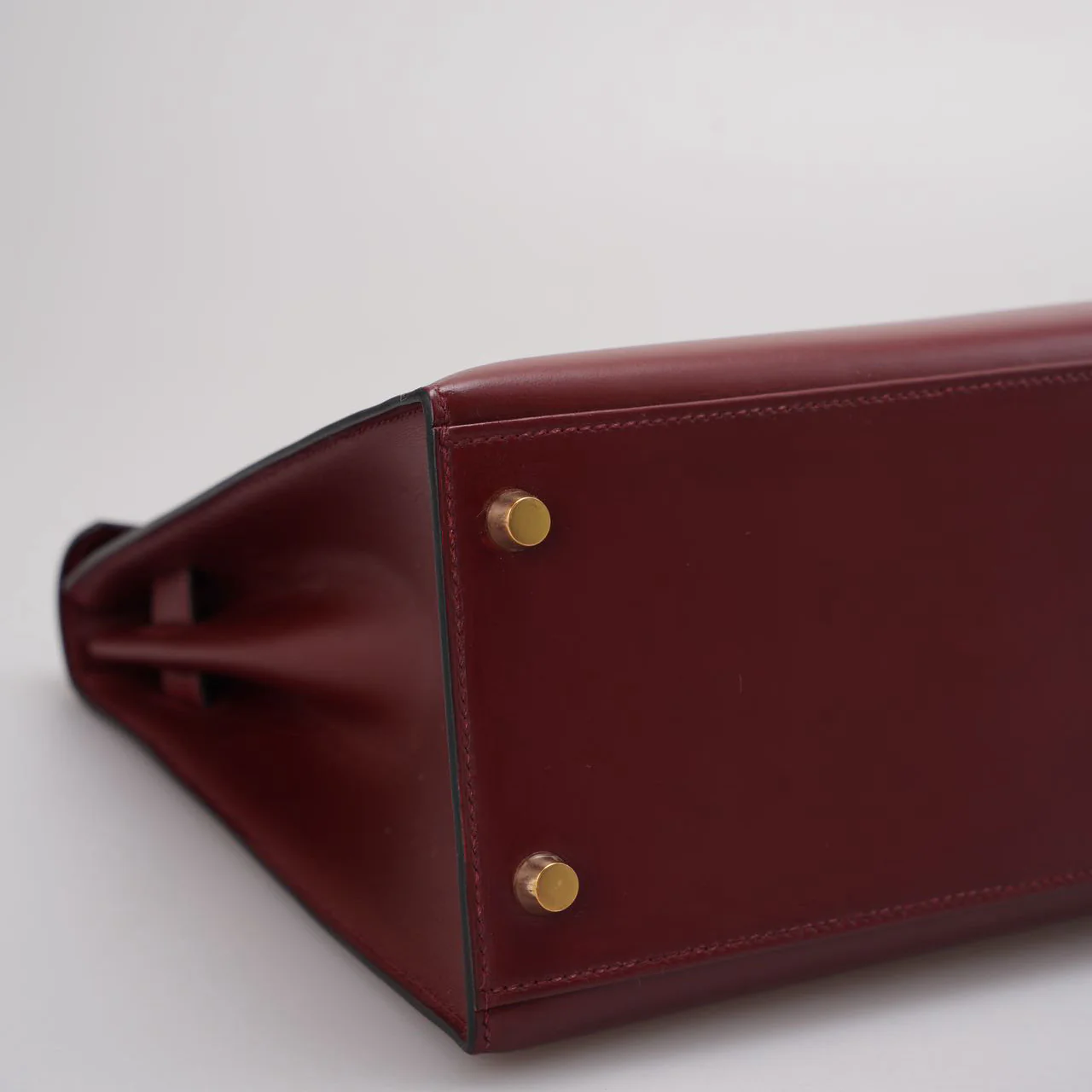 Hermes Kelly 32 Sellier Bag In Burgundy Box Leather With Gold Hardware from 2004