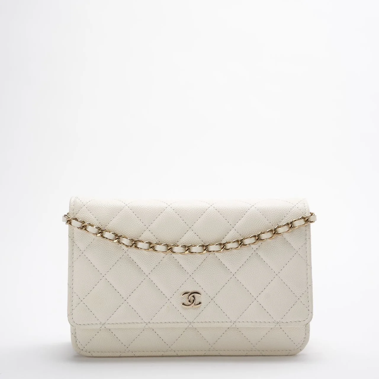 Chanel Wallet on Chain(woc) White Caviar Leather 2022