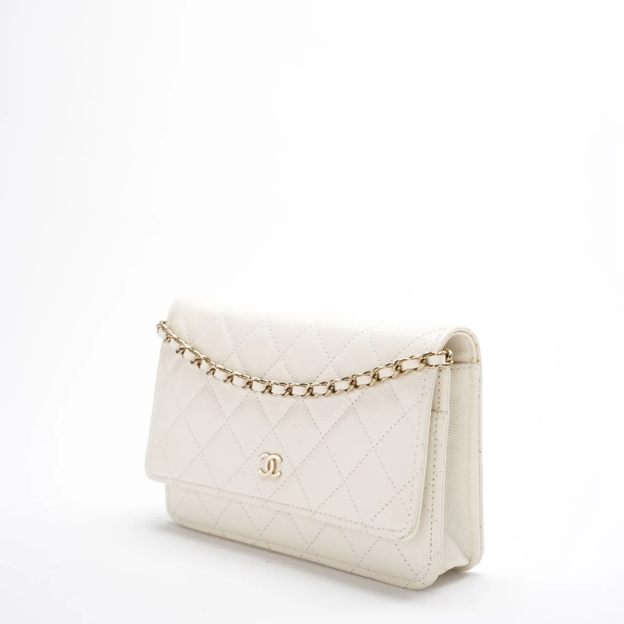 Chanel Wallet on Chain(woc) White Caviar Leather 2022