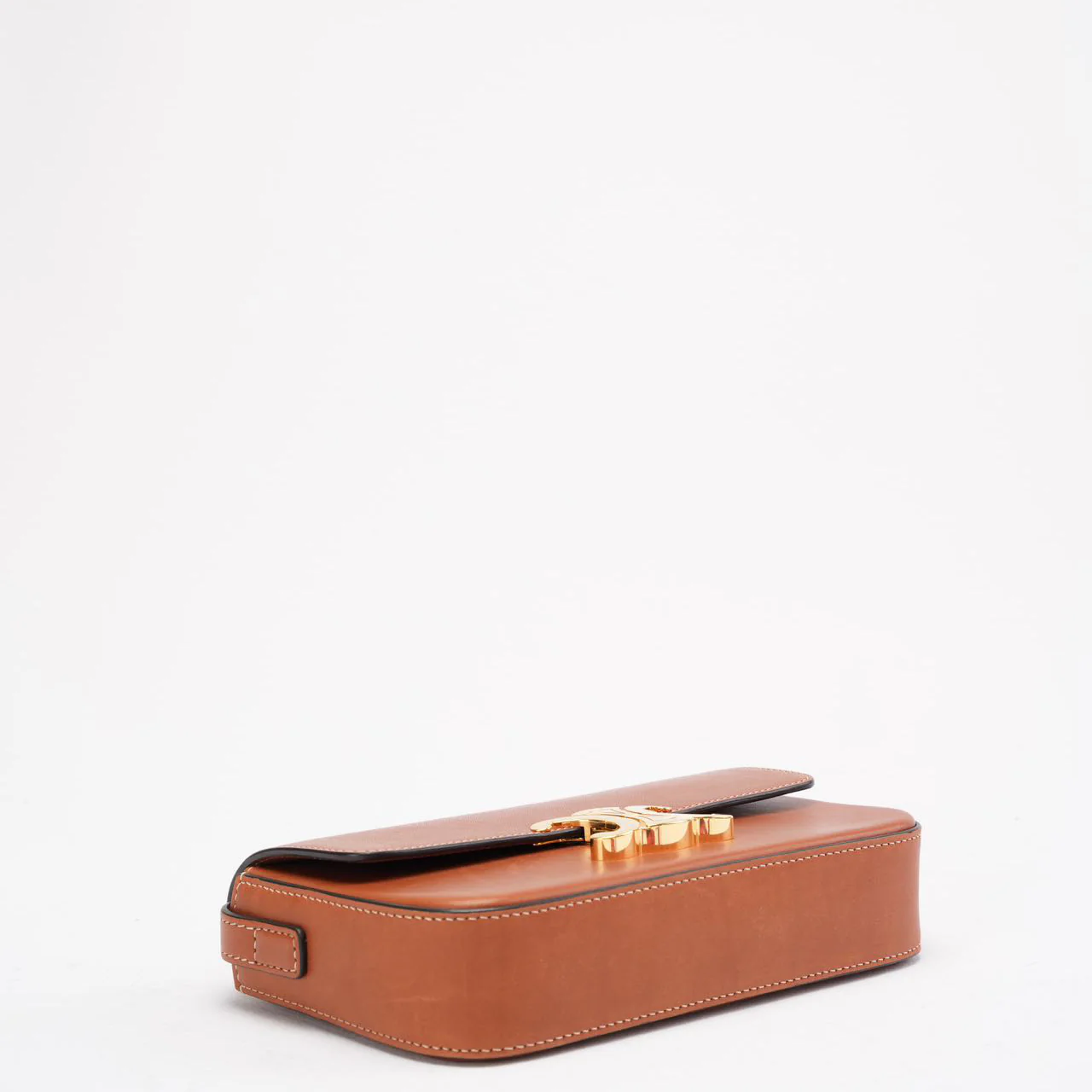 Celine Brown Triomphe Calfskin Claude Shoulder Bag 2024