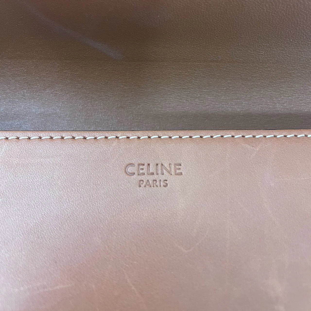 Celine Brown Triomphe Calfskin Claude Shoulder Bag 2024