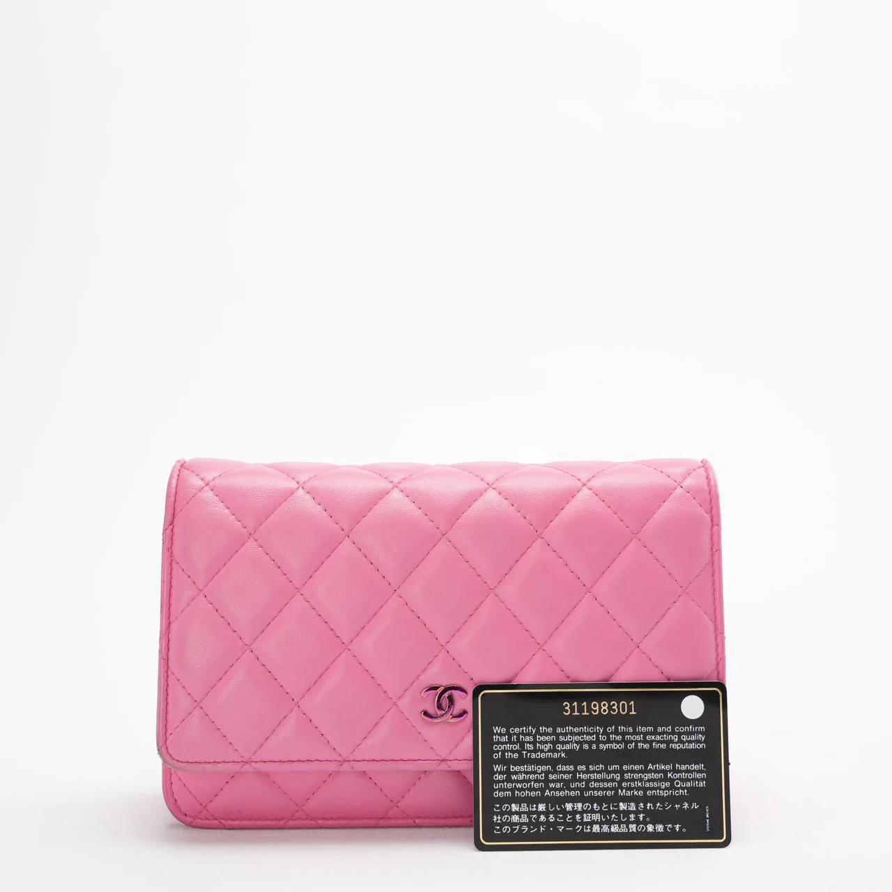 Chanel Classic Wallet on Chain (woc) Pink Yellow 2021