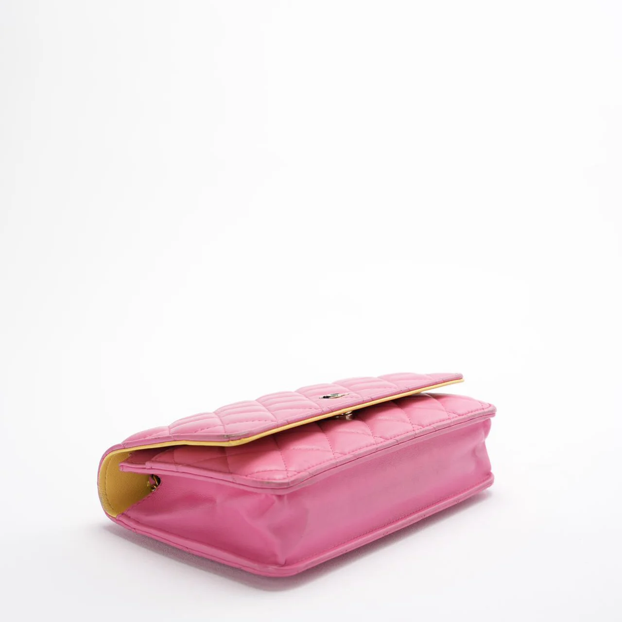 Chanel Classic Wallet on Chain (woc) Pink Yellow 2021