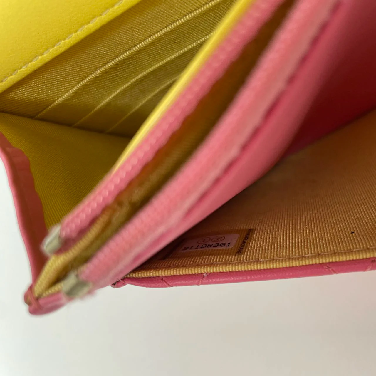 Chanel Classic Wallet on Chain (woc) Pink Yellow 2021