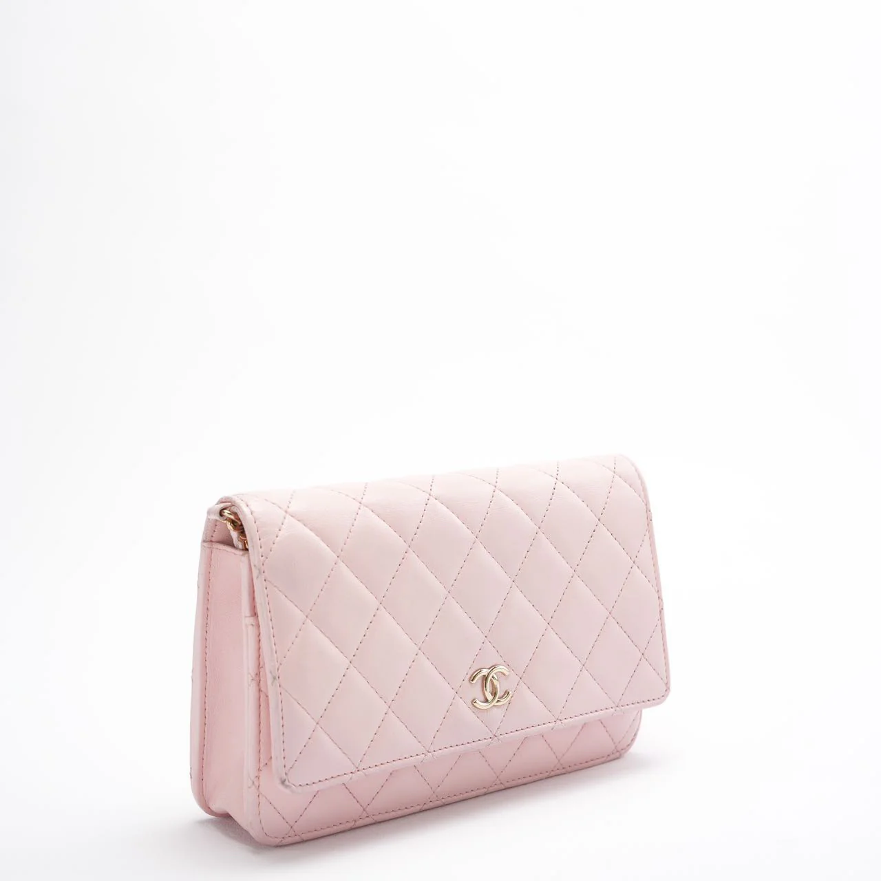 Chanel Wallet on Chain (WOC) Barbie Pink with Pearl Strap