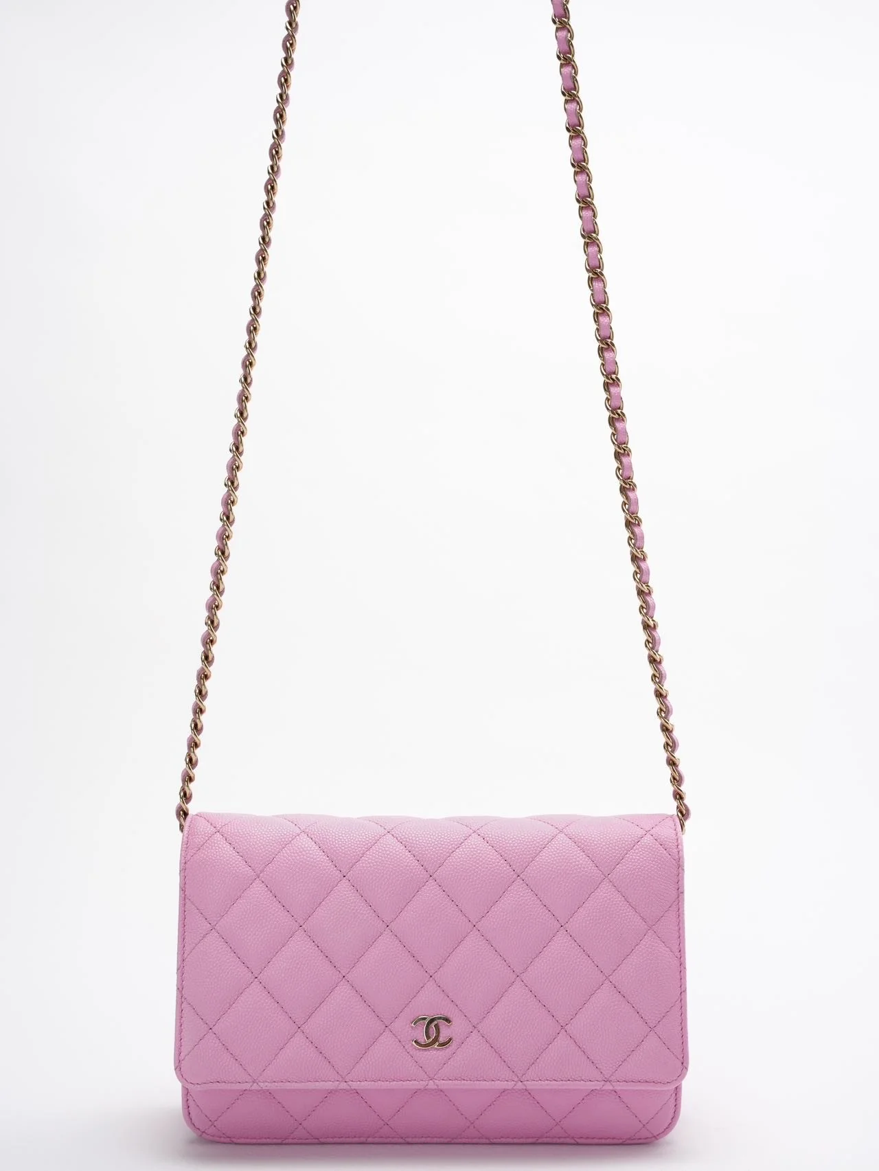 Chanel Wallet on Chain Pink Caviar Leather Woc