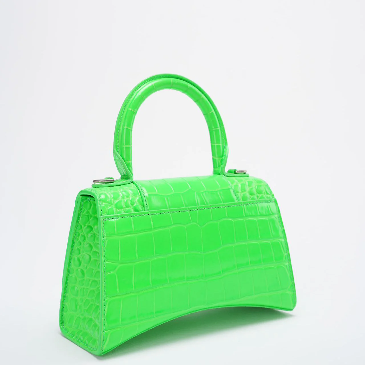 Balenciaga Hourglass Xs Handbag Crocodile Embossed In Green back side