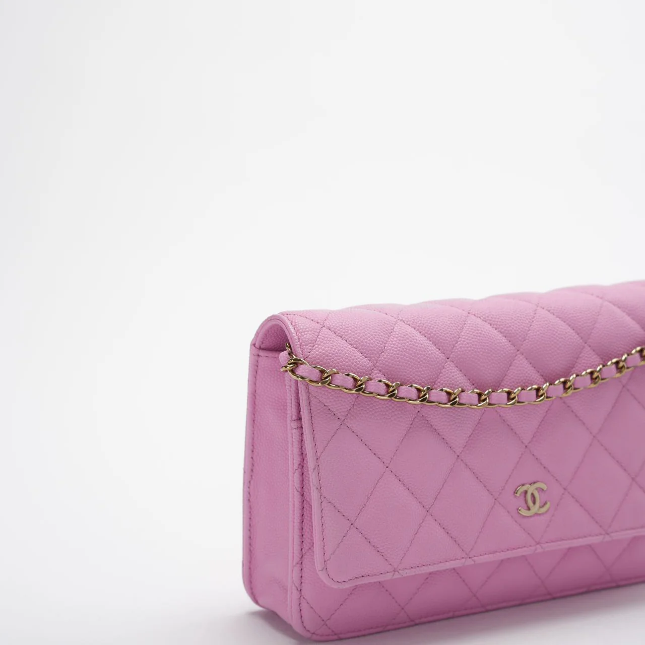 Chanel Wallet on Chain Pink Caviar Leather Woc