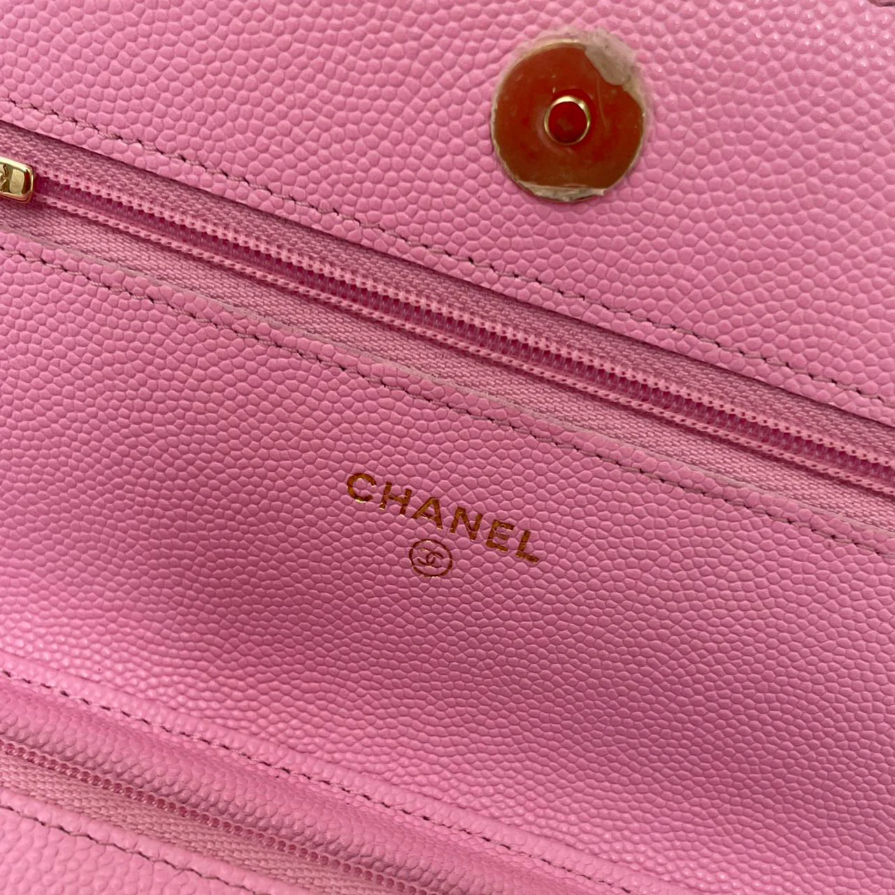 Chanel Wallet on Chain Pink Caviar Leather Woc