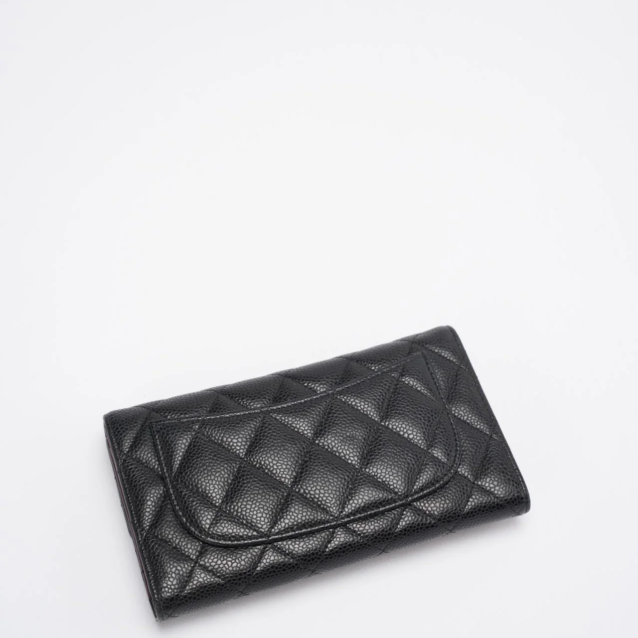 Chanel Black Caviar Classic Long Flap Wallet Back