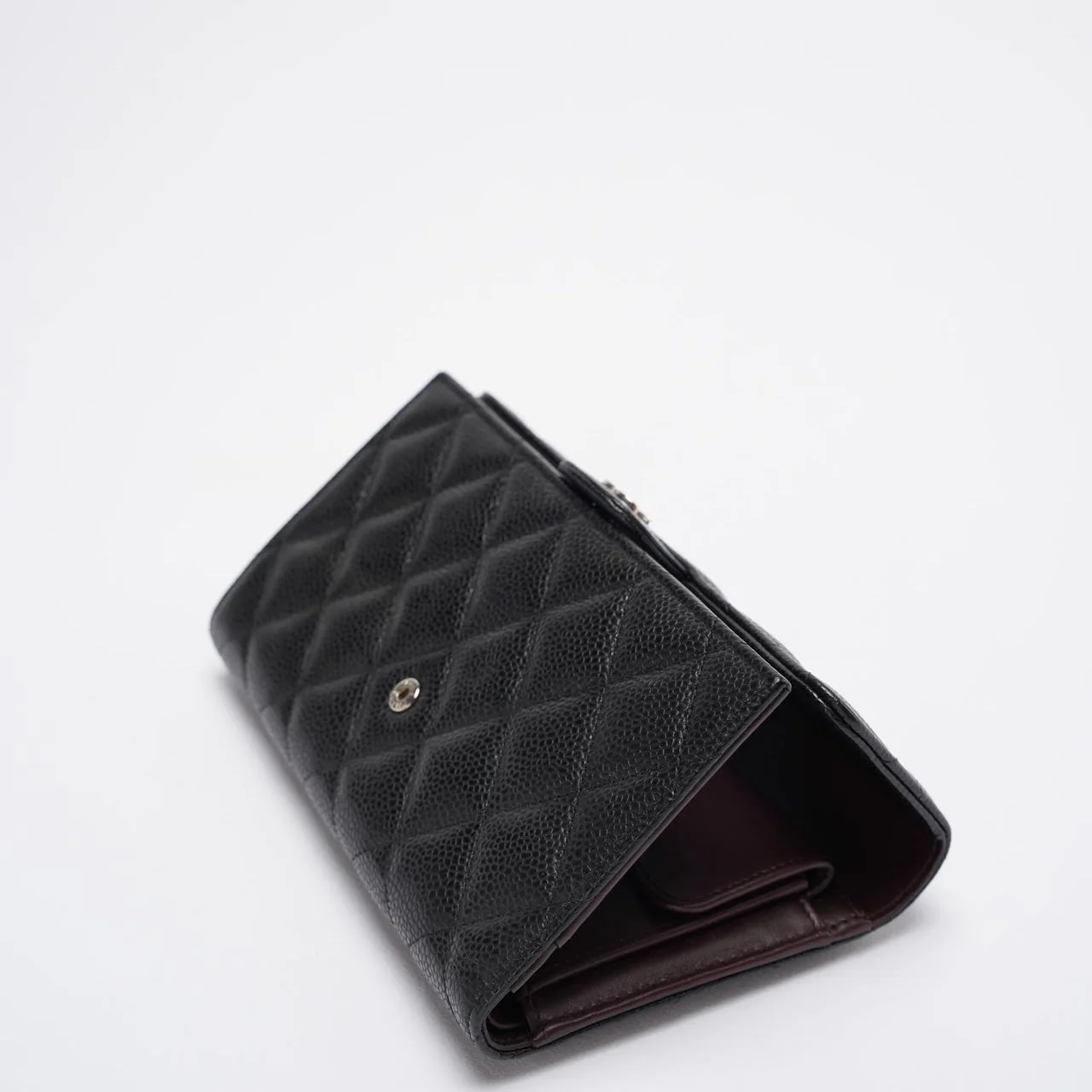 Chanel Black Caviar Classic Long Flap Wallet