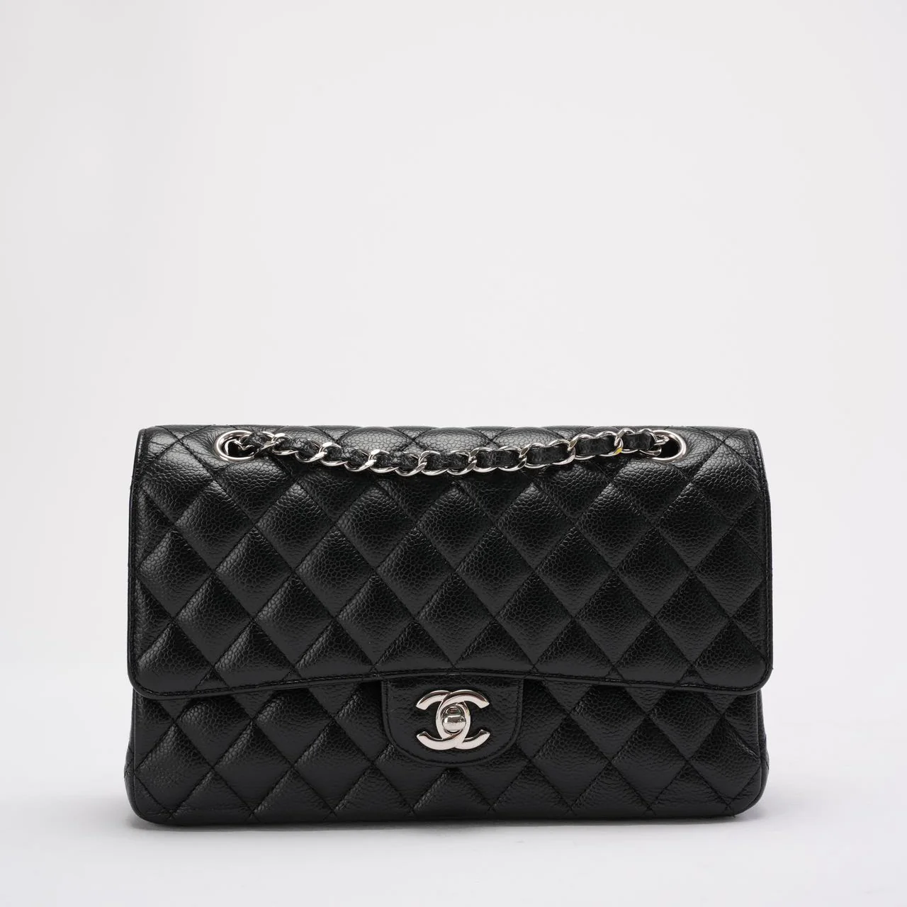 Chanel Black Medium Classic Double Flap Bag Caviar 2014