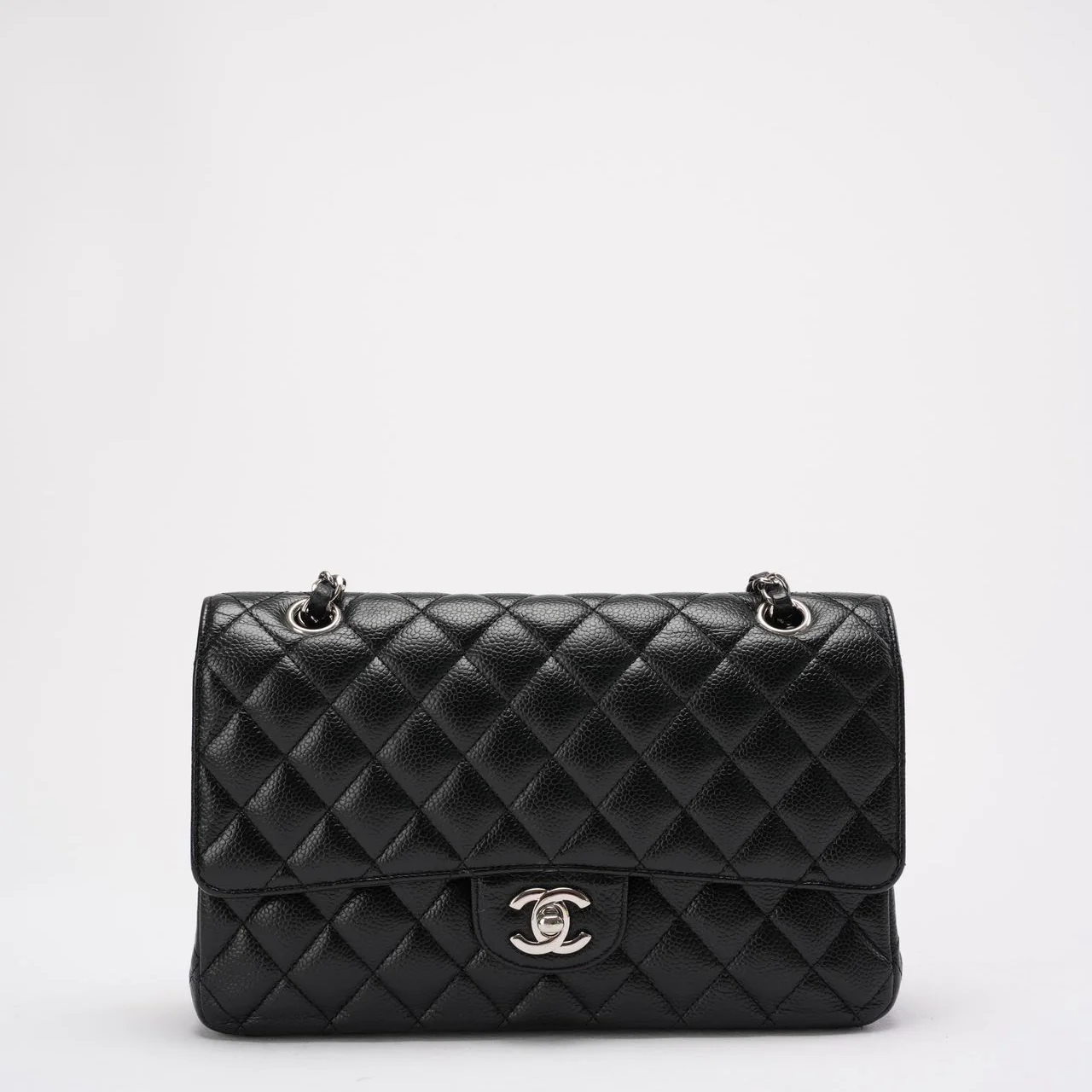 Chanel Black Medium Classic Double Flap Bag Caviar 2014
