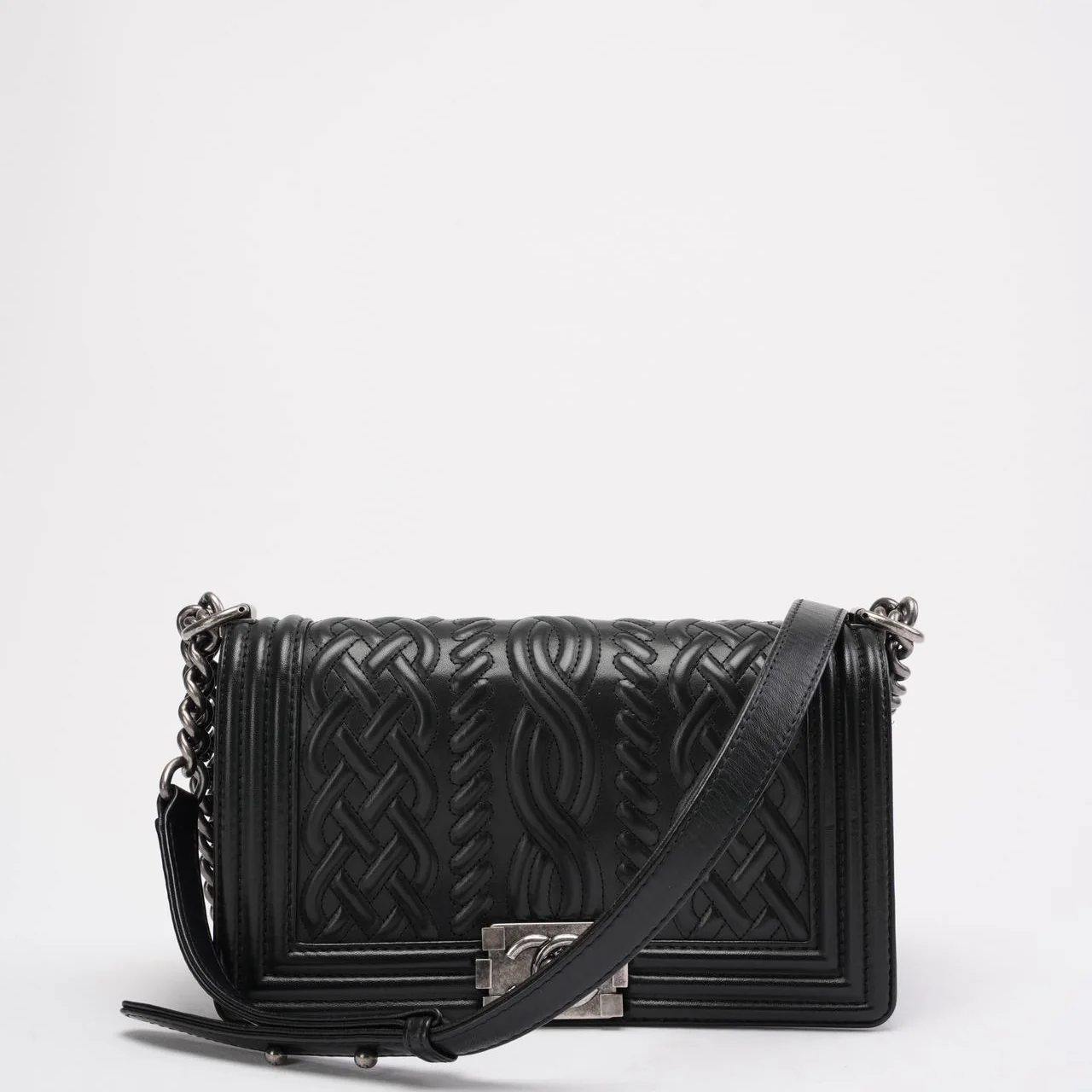Chanel Black Celtic Medium Boy Bag Lambskin 2014