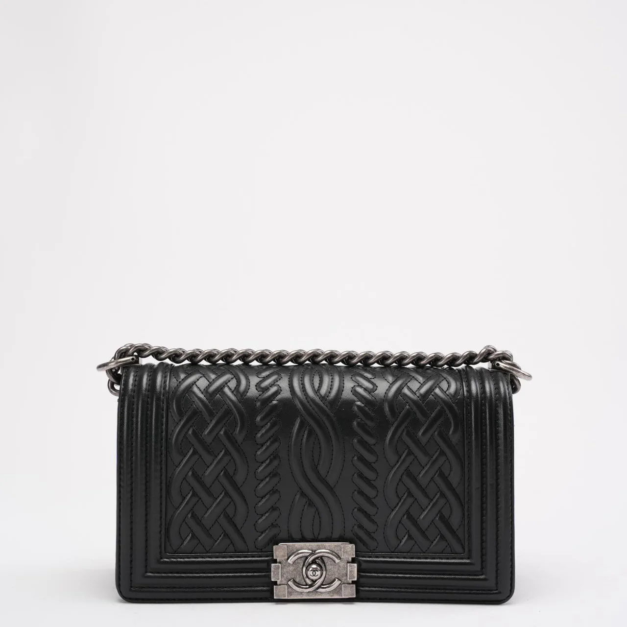 Chanel Black Celtic Medium Boy Bag Lambskin 2014