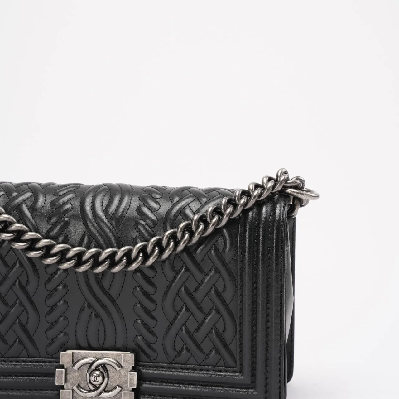Chanel Black Celtic Medium Boy Bag Lambskin 2014